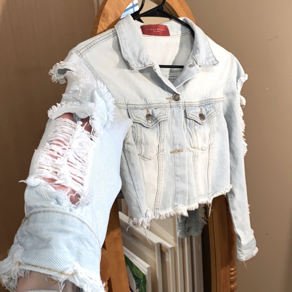Akira Chicago denim jacket, sz small - Picture 4 of 6